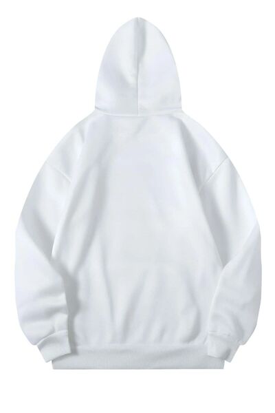 MODAGEN Unisex New York Printed Hooded White Oversize Sweatshirt