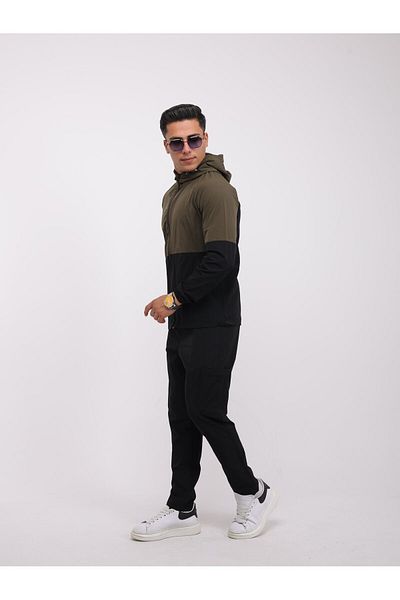 alphalife Men's Tracksuit Set - Zippered Hooded, Parachute Fabric