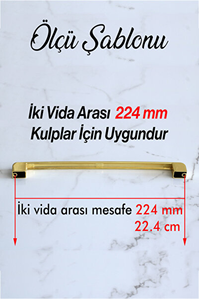 Badem10 Gölcük Mobilier oval din aur Sertar de bucătărie Ușă dulap dulap 224 mm Mâner metalic auriu Mâner