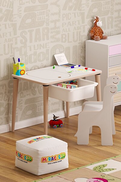 MİRACLE 3D Çocuk Oyun Etkinlik Çalışma Masası Ve Sandalye, Aktivite Masası