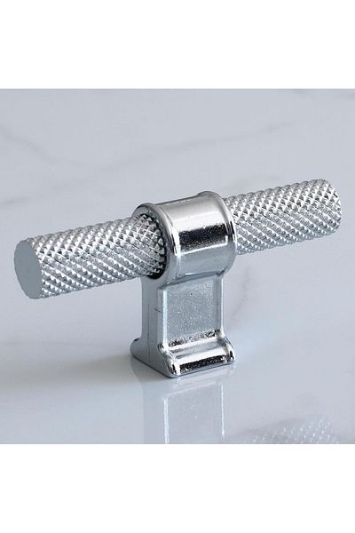 Badem10 Hisar Crom Metal Un singur șurub Model zimțat Dulap Mobilier Bucătărie Sertar Mâner Mâner