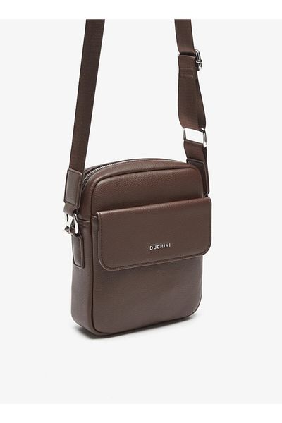Duchini Plain Crossbody Bag with Adjustable Strap and Zip Closure