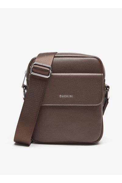 Duchini Plain Crossbody Bag with Adjustable Strap and Zip Closure