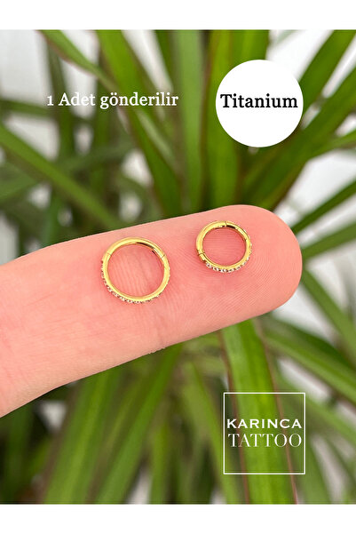 Karınca Piercing %100 Titanyum Piercing Zirkon Taşlı Su Taşı Halka Piercing Helix Dudak Rook Kulak Burun Tragus Küpe