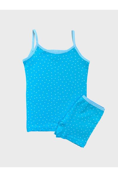 elmas kids Set de boxer și maiouri albastre cu model de stea din bumbac pentru fete