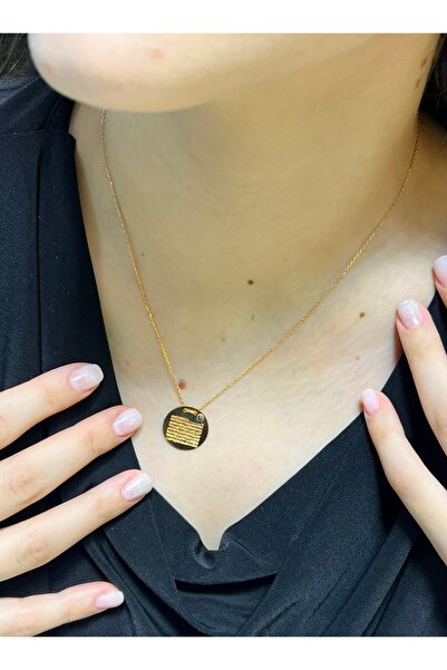 kuyumcu nurettin 4.50 Gr (Gram) Ayet-el Kürsi Yazılı Kolye 22  Ayar Altın