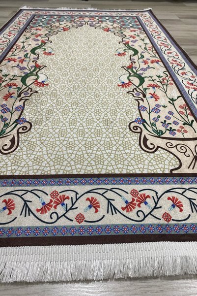 DEKOMOD Decorative Digital Printed Black Non-Slip Base Prayer Rug Prayer Rack 75x120
