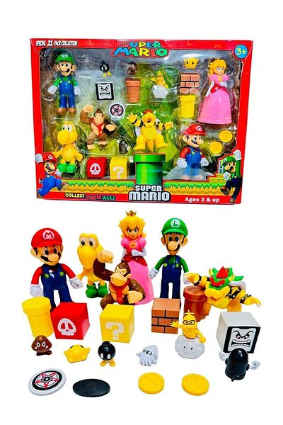 Brother Toys لعبة سوبر ماريو لويجي 21 قطعة مضيئة نموذج اللحوم مجموعة شخصيات عالية الجودة