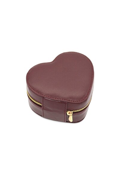 Metro Kuyumculuk Malzemeleri Kalpli Deri Takı Ve Makyaj Çantası