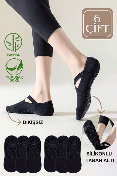 KRAL SOCKS Șosetă din bambus Pilates - Yoga, ABS, talpă anti-alunecare Dans Balet, șosetă sport fitness