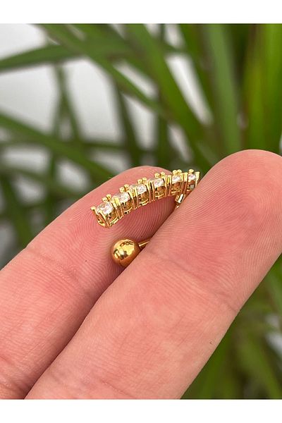 Karınca Piercing كريستال من حجر الزركون - ثقب البطن والنمل من الفولاذ الجراحي