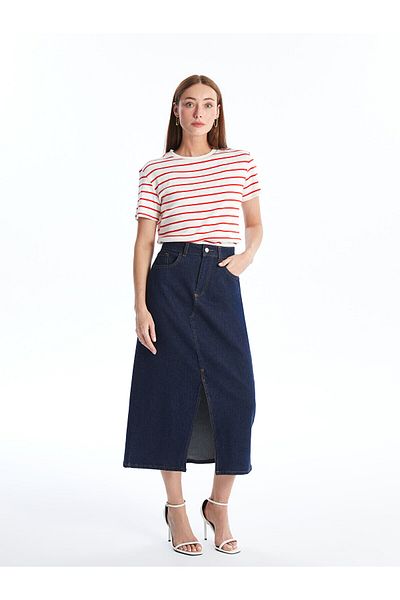 LC Waikiki Striped Crew Neck Women's T-Shirt - Short Sleeve