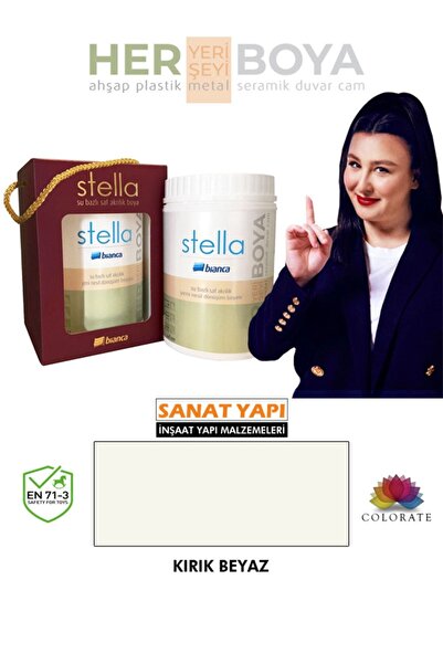 Bianca Stella Su Bazlı Saf Akrilik Boya Kırık Beyaz