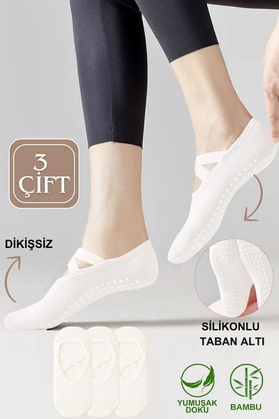 KRAL SOCKS Șosetă Pilates din bambus - Yoga, ABS, șosetă sport Dancing Ballet Fitness cu talpă anti-alunecare
