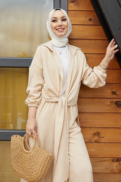 InStyle Vema Slit Casual Κοστούμι δύο τεμαχίων - Μπεζ