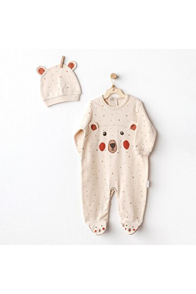 andywawa Beige Baby Boy Jumpsuit - With Booties, Model AC25023