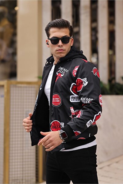 comstar Men's Furry Water Resistant Removable Hooded Raincoat with Pockets