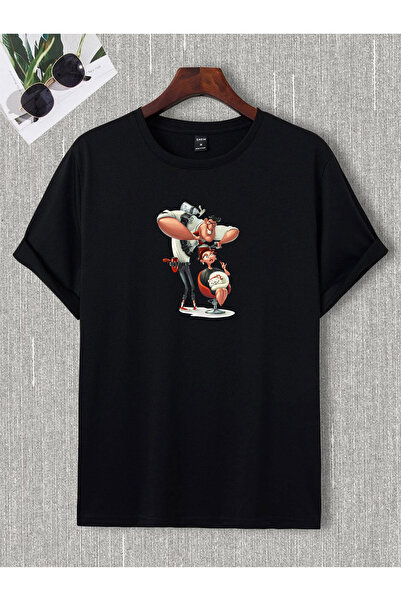 donamod Tricou unisex oversize cu foarfece pentru coafură