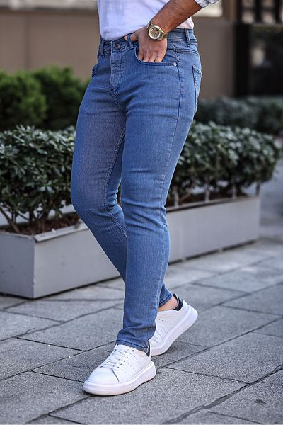 comstar Pantaloni de blugi bleumarin pentru bărbați, slim fit, cu talie înaltă