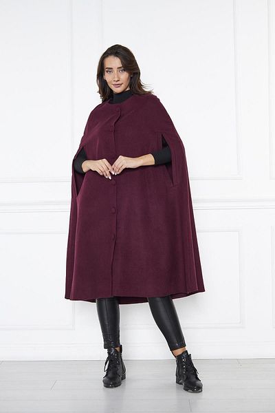 comstar Poncho pelerina mov cu nasturi la tendinta pentru femei