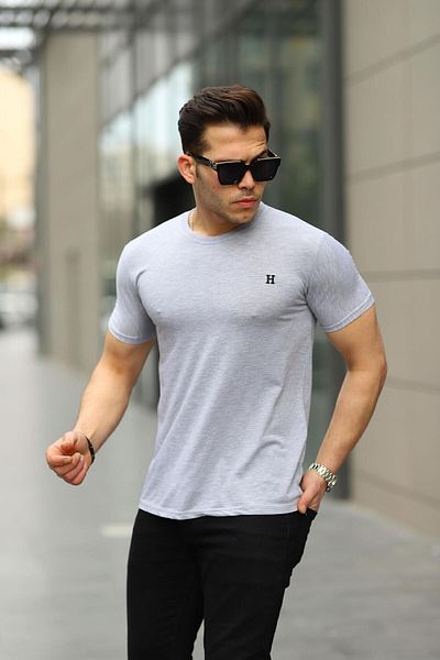 comstar Ανδρικό Basic Summer Crew Neck Casual γκρι μπλουζάκι