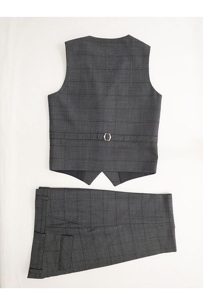 Micio Boy's Anthracite Vest and Trousers Set