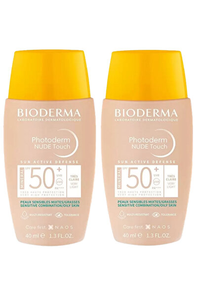 Bioderma Photoderm Nude Touch Very Light Spf 50+ Natural Renkli Güneş Koruyucu 40 ml 2'Lİ