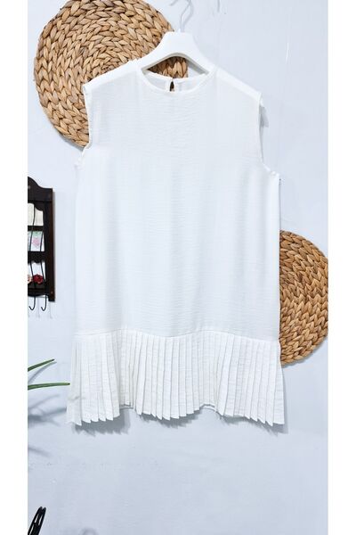 PNRSTİL Piliseli Kadın Kolsuz Biyeli Tesettür İç Tunik İçlik