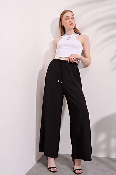 AYSİMA BUTİK Large Size Elastic Waist Loose Ayrobin Trousers