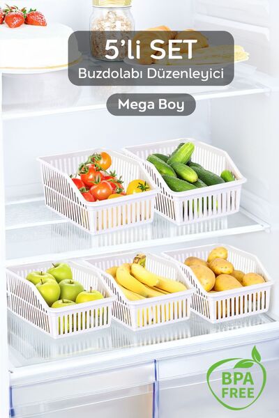Meleni Home 5 bucăți Mega Size Interior Frigider - Organizator Organizator