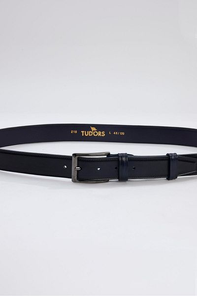 Tudors Pánské – 100% pravá kůže, 3,5 cm, pásek Classic Navy Blue
