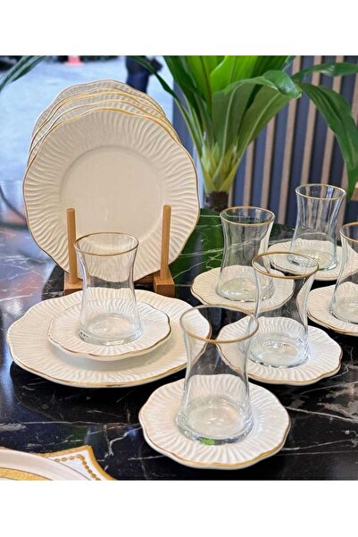 ariana sytle طقم كعك الشاي المذهب أرتميس 18 قطعة