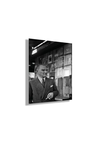 GAAGART Cam Tablo Atatürk ve Siyah Beyaz Fotoğrafları