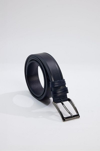 Tudors Pánské – 100% pravá kůže, 3,5 cm, pásek Classic Navy Blue