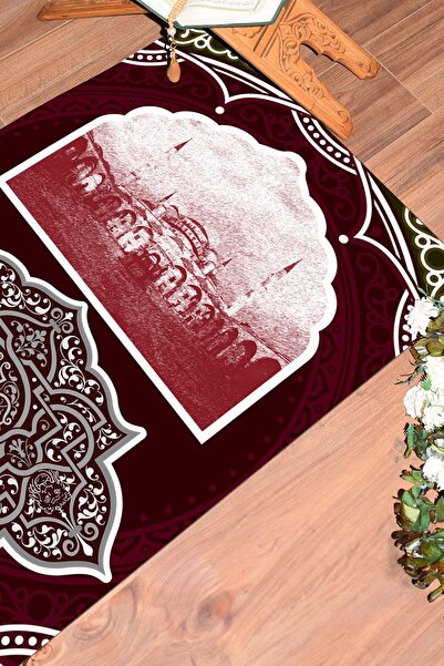 EY HOME سجادة صلاة رقمية مطبوع قابلة للغسل بتصميم المسجد هدية 70x130