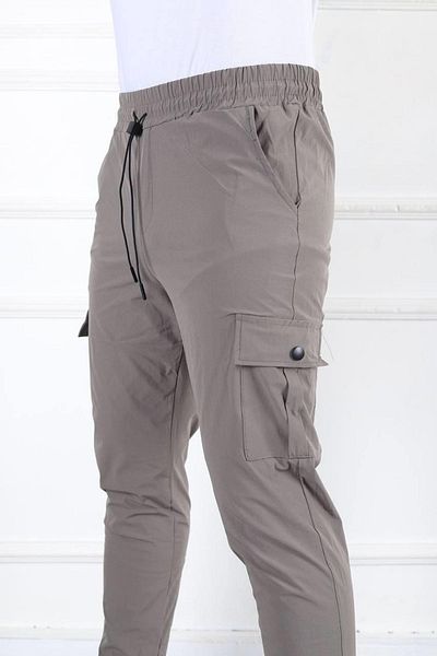 comstar Ανδρικό παντελόνι με λάστιχο μέσης Slim Fit Brown Jogger