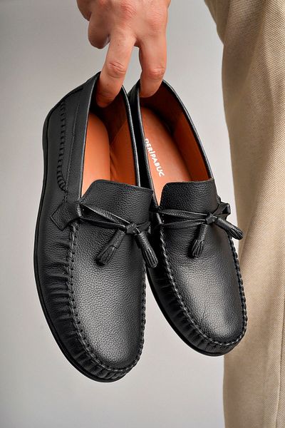 Deripabuc Genuine Leather Black Men's Leather Casual Shoes Mrd25-0489