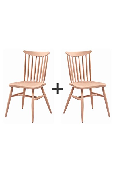 Obuts Home Kırlangıç Sandalye 2 Li Ahşap Ham