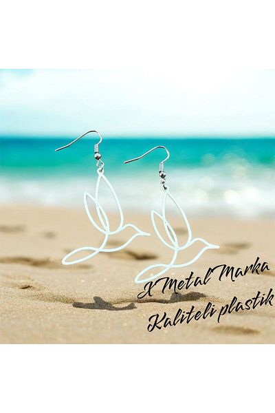 X Metal Quality Plastic 3d Bird Earrings