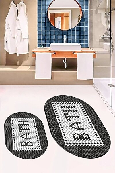 EY HOME Set de toaletă digitală cu cu imprimeu modele de mozaic pentru baie, ...