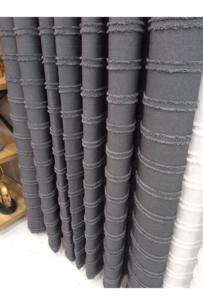 Vinaldi Rüyaper Anthracite Linen Background Curtain Frequently Pleat Does Not Want Ironing Single Wing