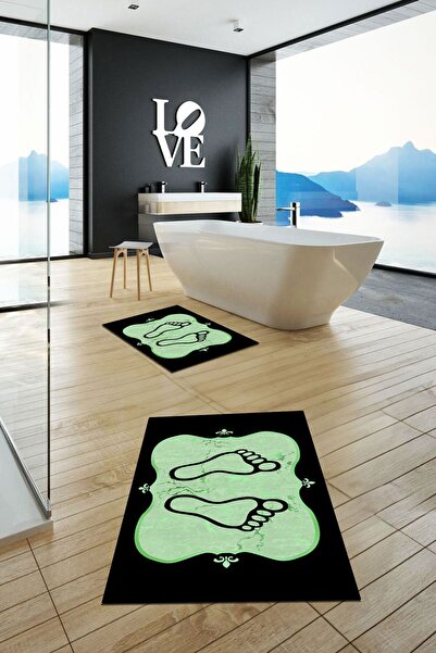 EY HOME Set de toaletă digitală cu imprimeu lavabilă, anti-alunecare, modernă...