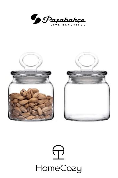 Paşabahçe Pasabahce Kitchen Transparent Vacuumed Jar with Lid - 1085 CC -98671- 2 Pieces