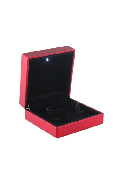 ÖZER KUTU Işıklı Kelepçe Saat Kutusu Kırmızı