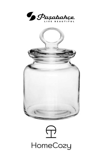 Paşabahçe Pasabahce Kitchen Transparent Vacuumed Jar with Lid - 1085 CC -98671- 2 Pieces