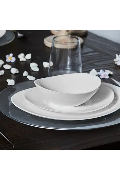 Karaca White Pure Geschirrset für 4 Personen, 12 Teilig, Opalglas