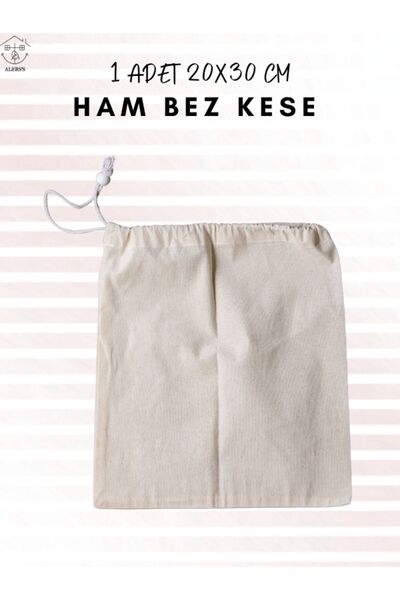 ALERSS 20x30 Cm 1 Adet Hambez Kese - Çok Amaçlı Büzgülü Ham Bez Kese