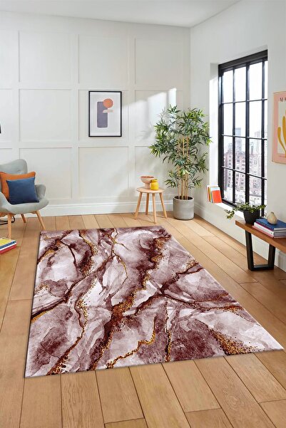 EY HOME Digital Printed Non-Slip Base Washable Marble Pattern Three-Piece Bed...