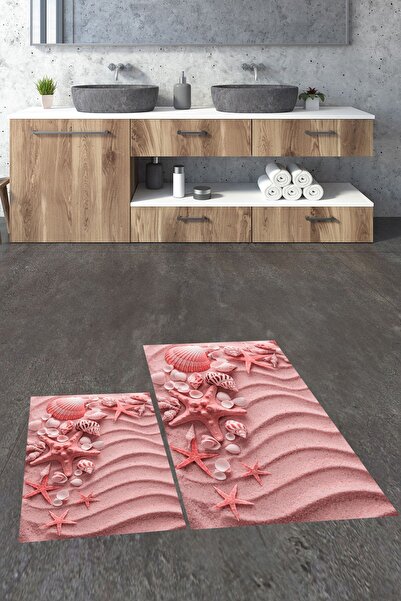 EY HOME Set de covorașe de baie 3D cu imprimeu lavabil, anti-alunecare, moder...