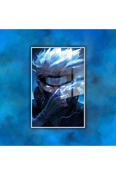 GAAGART Masa din sticla cu rama metalica Personaj Naruto Kakashi Hatake